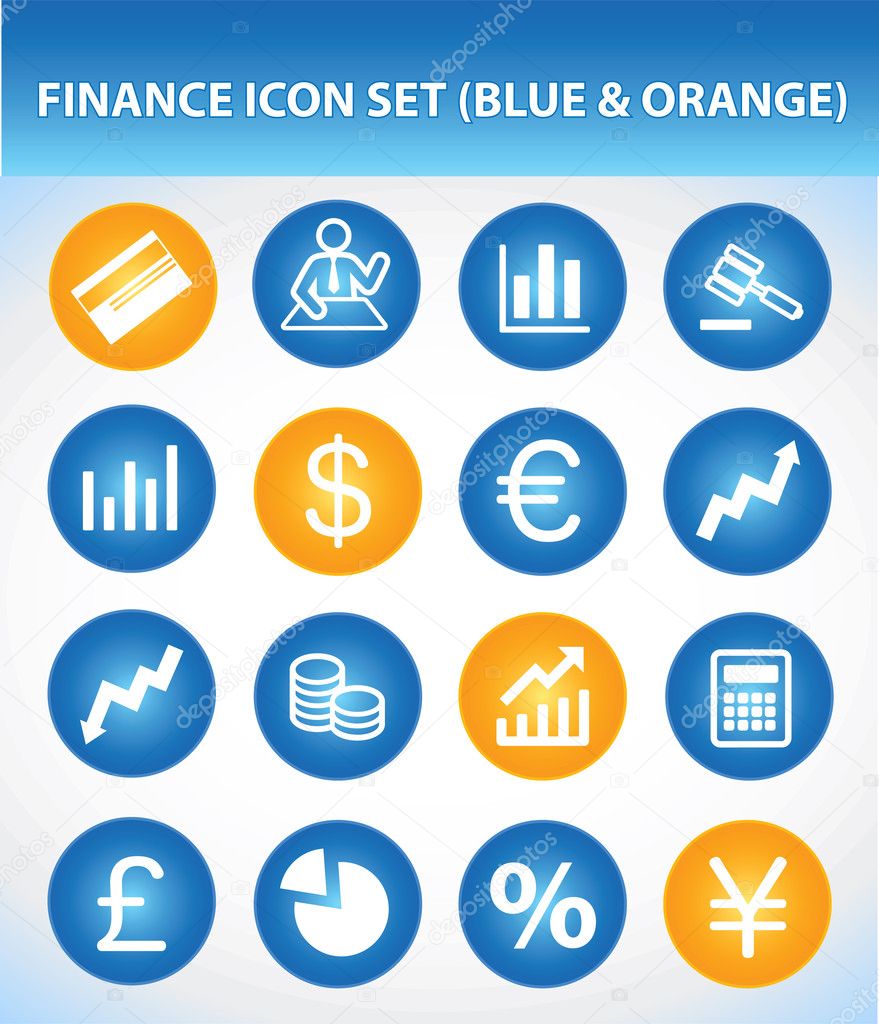Finance Icon Set (Blue & Orange)