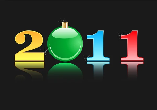 Nuevo año 2011 - Juguete de Navidad Edición Negro — Archivo Imágenes Vectoriales