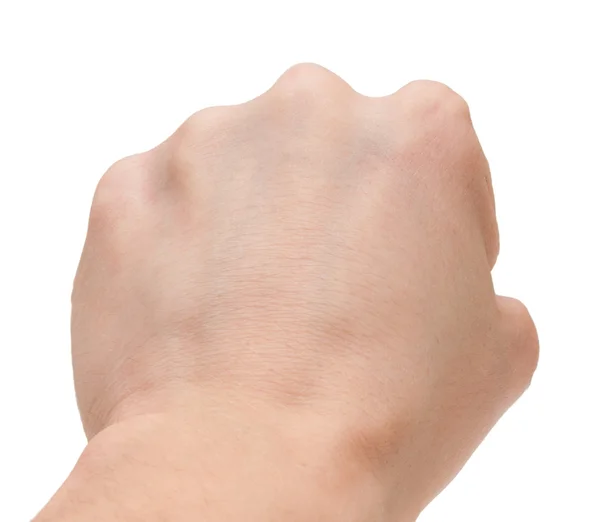 Мужской кулак на белом фоне — стоковое фото