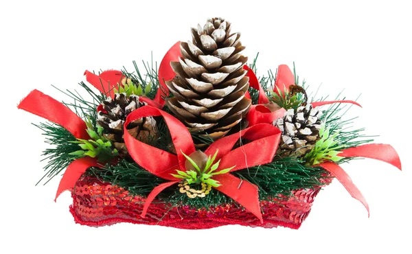 Vánoční strom s borovou — Stock fotografie