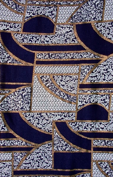 Niebieski tkanki z wzór złoto — Zdjęcie stockowe