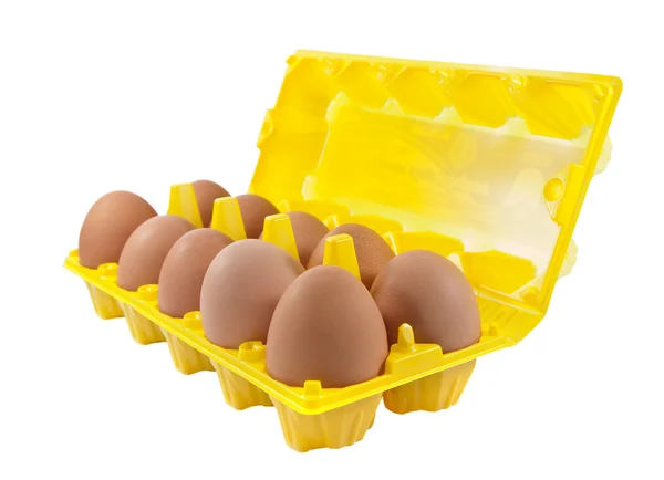 Taze yumurta karton kutuda — Stok fotoğraf