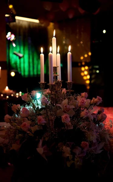 エレガントな結婚式のゲスト テーブル イベントの設定 — ストック写真