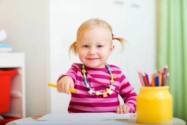 Brincalhão menina desenho — Fotografia de Stock