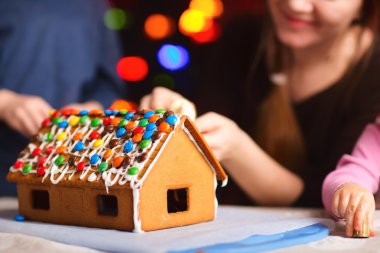 Closeup of gingerbread house clipart