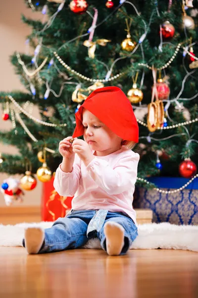 Weihnachten Kleinkind Mädchen Porträt — Stockfoto