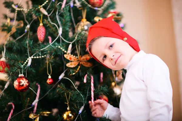 Kerstmis jongen portret — Stockfoto