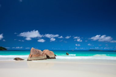 Anse Lazio the best beach on Praslin island in Seychelles clipart