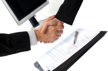 Businesspeople shaking hands clipart