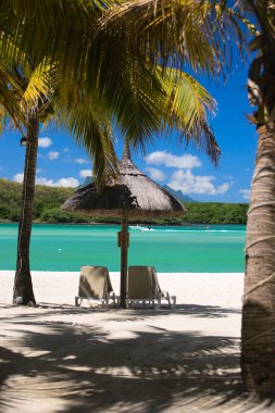 Mauritius lüks Resort güzel bir tropikal plaj