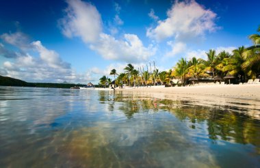 Mauritius lüks Resort güzel bir tropikal plaj