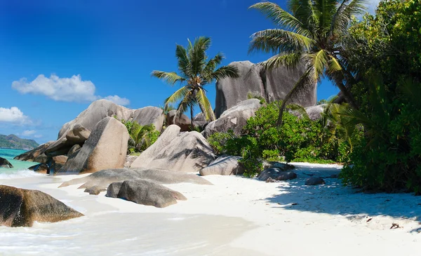 Hermosa Playa Anse Source Argent Seychelles — Foto de Stock