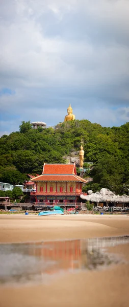 Panorama Vertical Magnifique Complexe Temple Plage Khao Tao Près Hua — Photo
