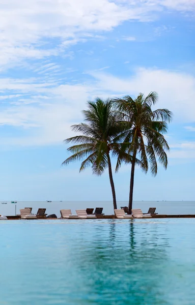 Bela Piscina Resort Tropical Luxo — Fotografia de Stock
