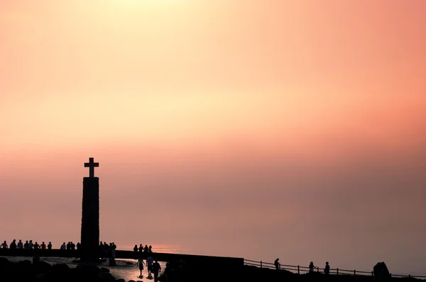 Sunset silhouettes at Europe — Stock Photo, Image