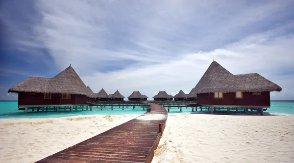 Παραθαλάσσια Μπανγκαλόου Στο Νησί Maldivian — Φωτογραφία Αρχείου