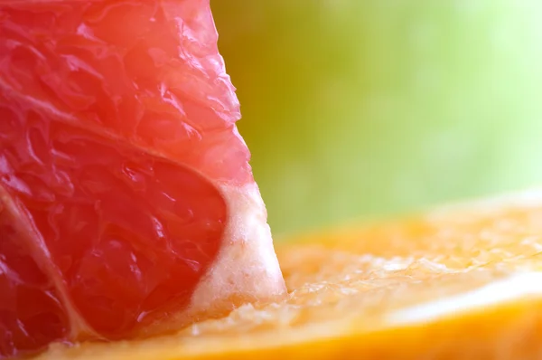 Makro Skott Färsk Frukt Grapefrukt Orange Och Grönt Äpple — Stockfoto
