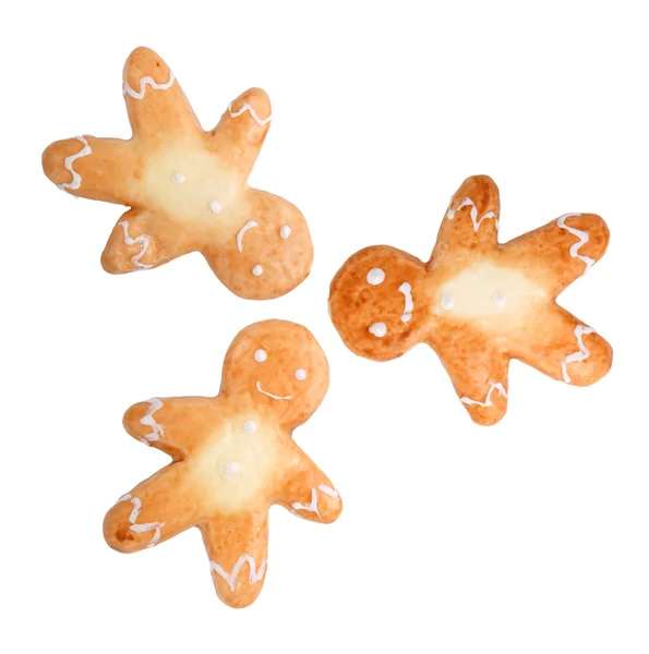 Три Милі Імбирні Чоловічі Печива Ізольовані Білому Тлі — стокове фото