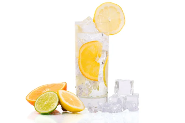 stock image Refreshing Ice Drink. Glass of refreshing ice water with citrus fruits