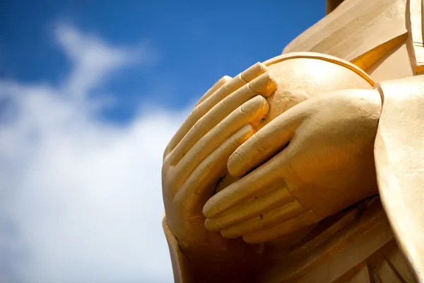 Dev Altın Buddha Heykeli Ellerini Khao Tao Tayland — Stok fotoğraf