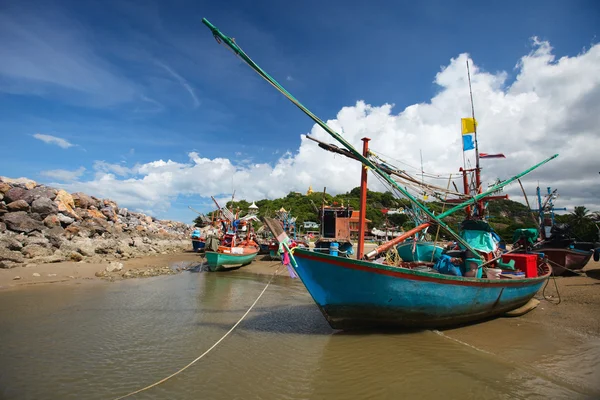 Tradiční Thajské Rybářské Lodě Pláži — Stock fotografie