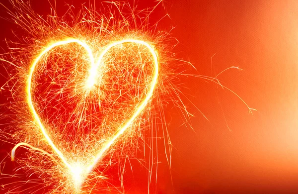 Romantisches Heißes Herz Hintergrund — Stockfoto
