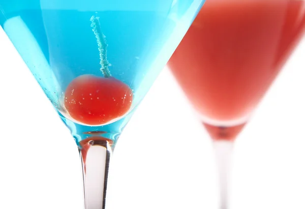 Modré a červené koktejly — Stock fotografie