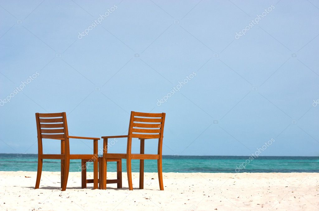 Chairs on the shore view