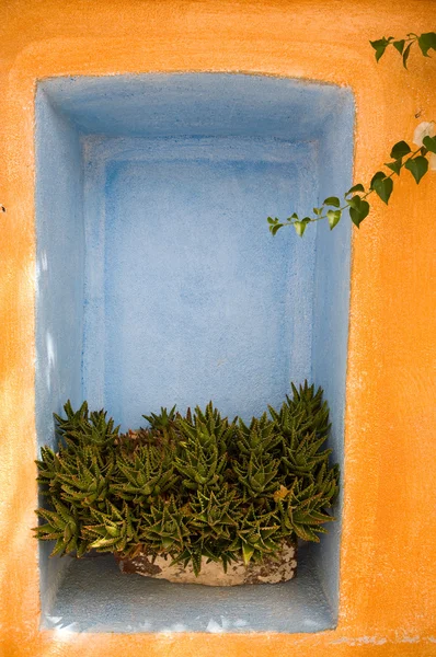 カラフルな外観詳細サントリーニ島 ギリシャの家の古い — ストック写真