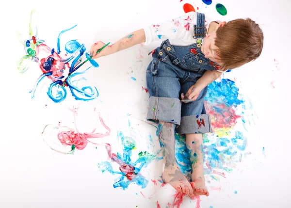 Boy painting — Stock Photo, Image