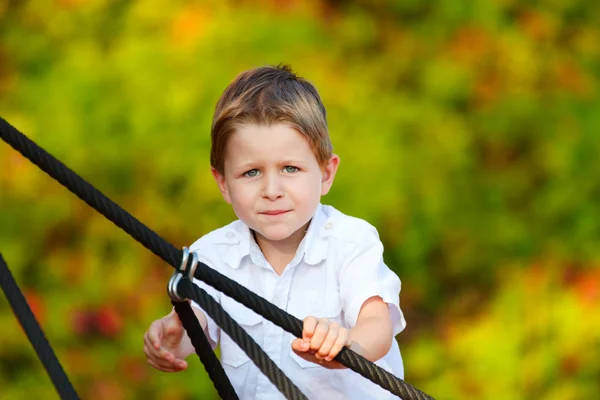 Портрет Чотирирічного Хлопчика Який Грає Відкритому Повітрі — стокове фото