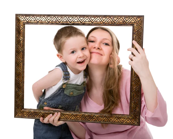 母亲和儿子的肖像 — 图库照片