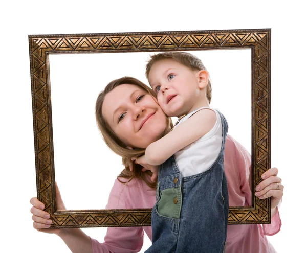 Moeder en zoon portret — Stockfoto