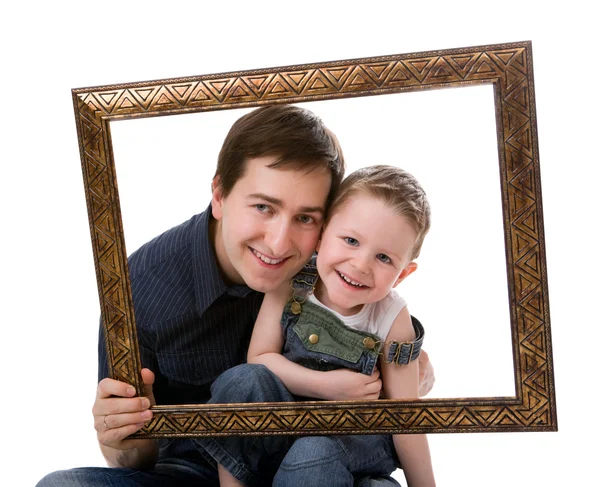 Otec a syn portrét — Stock fotografie