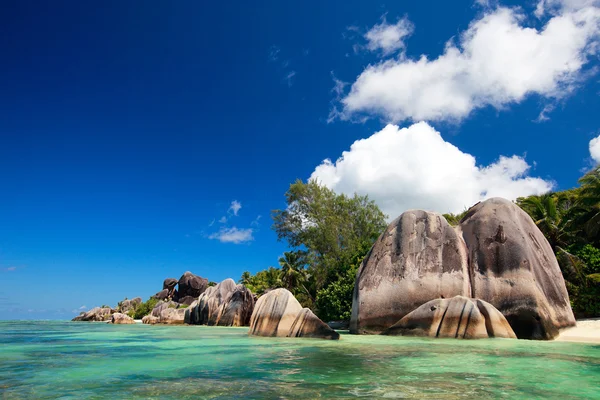 Anse Fonte Praia Argent Ilha Digue Seychelles — Fotografia de Stock