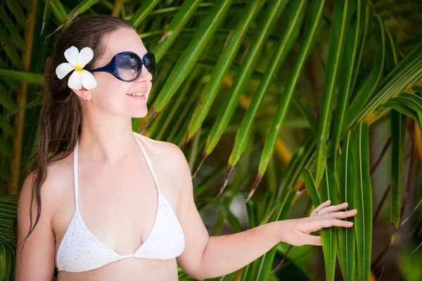 Portrait Beautiful Woman Sun Glasses Vacation — Stock Photo, Image