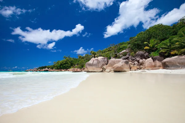 Пейзаж Потрясающего Тропического Пляжа Сейшельских Островах — стоковое фото
