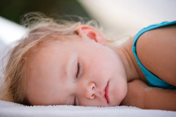 Close Ritratto Adorabile Bambina Che Dorme — Foto Stock
