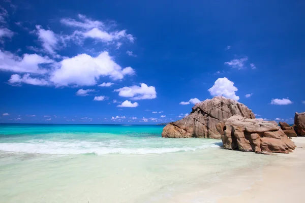 Idylické pláži na Seychelách — Stock fotografie