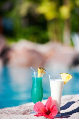 Two tropical cocktails clipart
