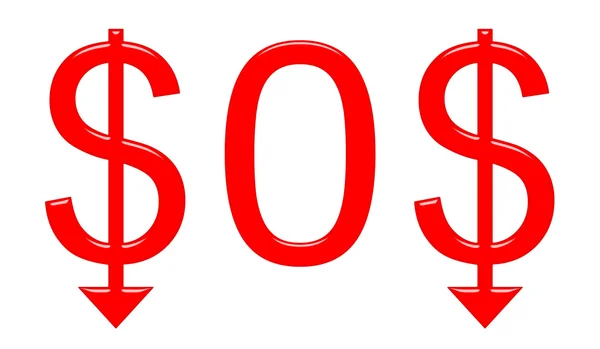 Dólar SOS — Fotografia de Stock
