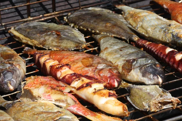 stock image Fish on grill