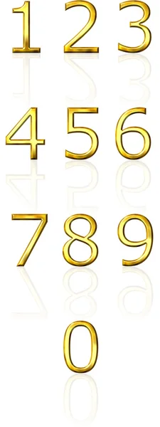 3d golden numbers with reflection — Stock Photo, Image