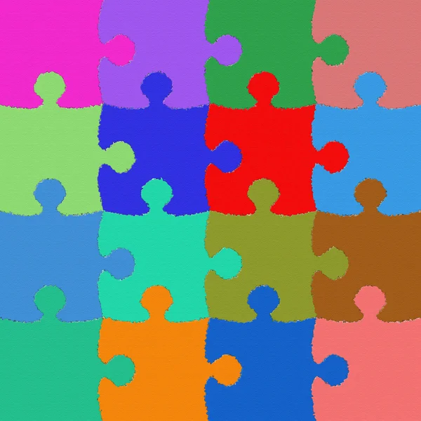 Colorful and texturized puzzle — Stock Photo, Image