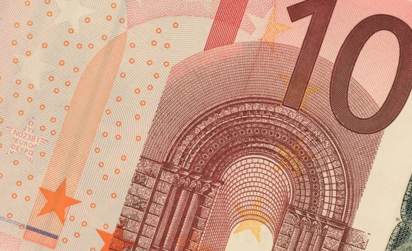 Uncirculated Banknot 10 euro z bliska — Zdjęcie stockowe