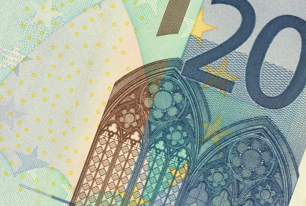 Uncirculated banknot 20 euro z bliska — Zdjęcie stockowe