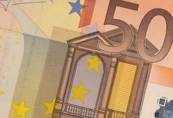Billete de 50 euros no circulado Primer plano —  Fotos de Stock