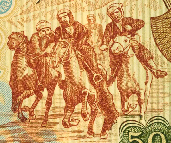 Horsemen Competing at Buzkashi — Stock Photo, Image