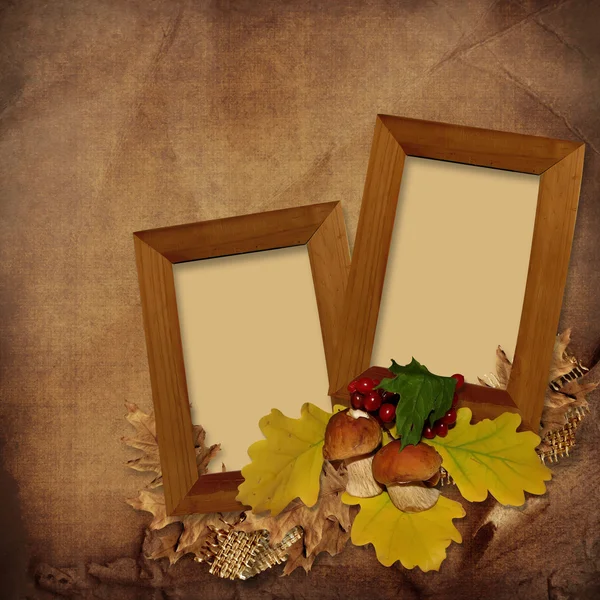 Wooden frame on vintage background — Stock Photo, Image