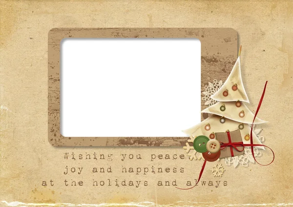 Χριστουγεννιάτικη κάρτα με τις ευχές — Φωτογραφία Αρχείου